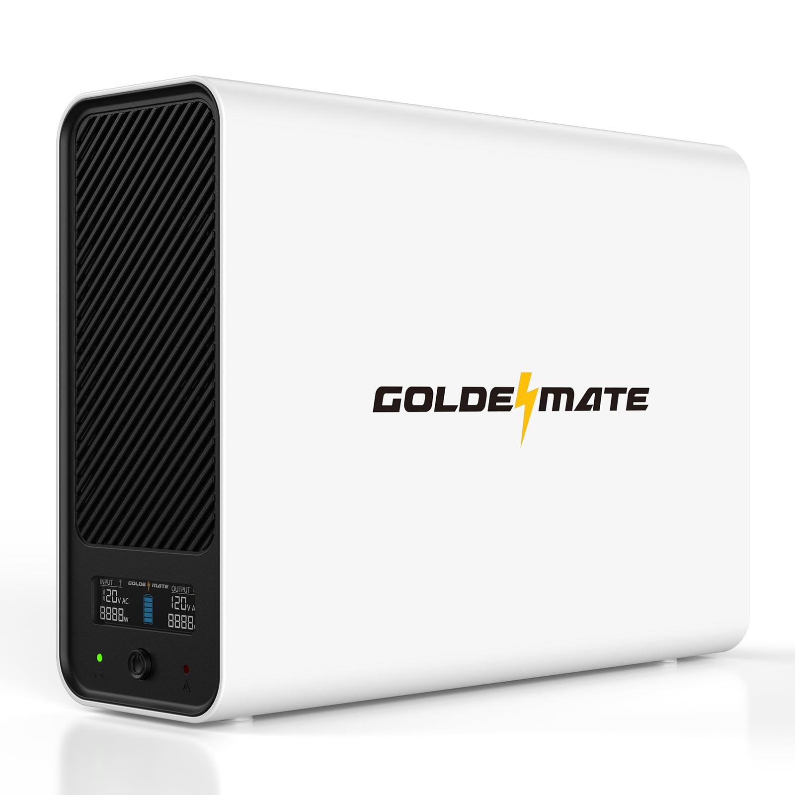 GOLDENMATE 1000VA LiFePO4 UPS 800W Battery Backup Pure Sine Wave White for PC