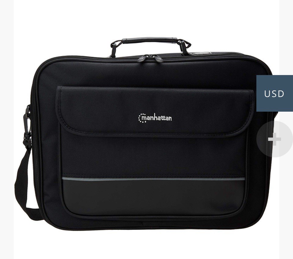 Manhattan Top Load Laptop Bag Briefcase Black with Shoulder Strap NWT