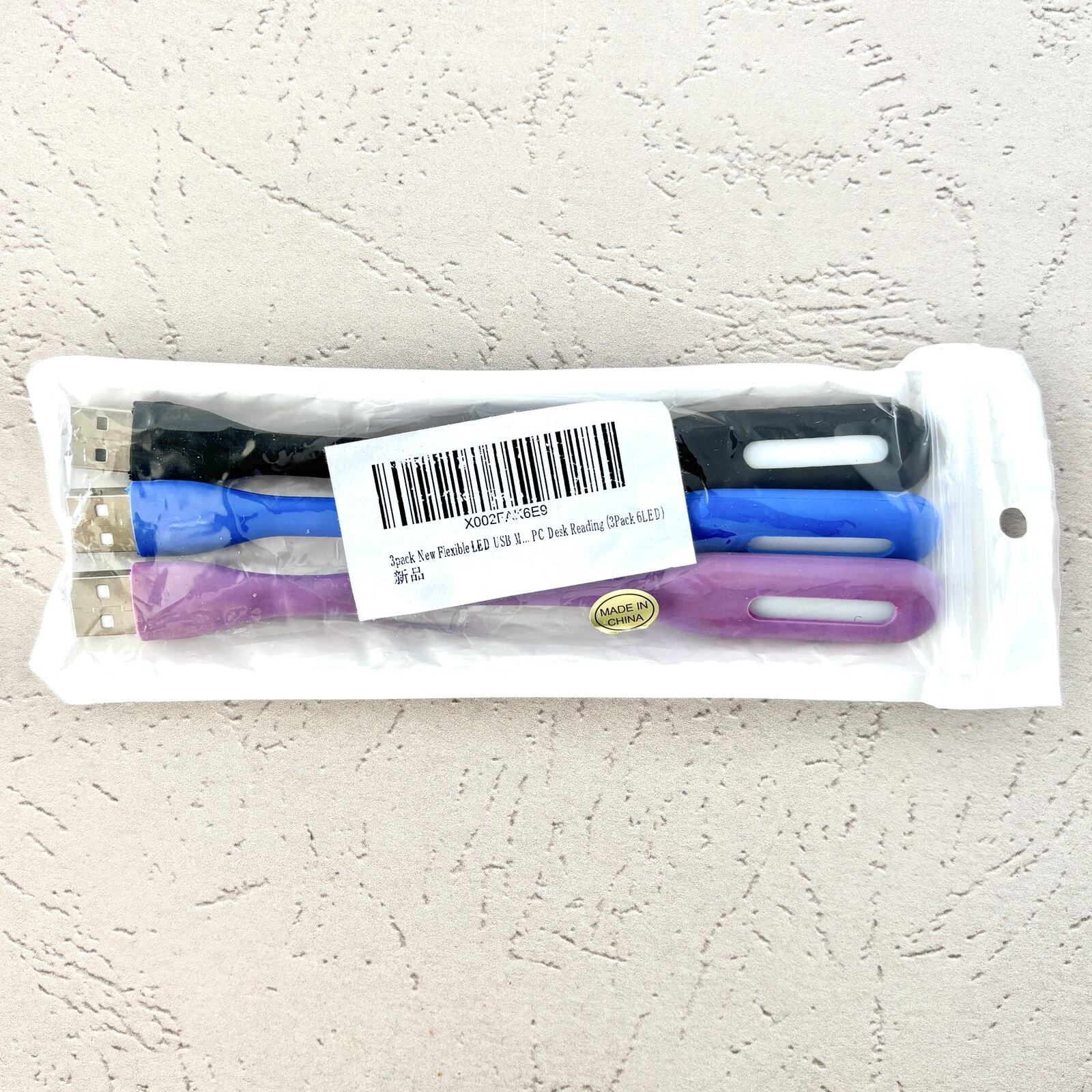 USB Light Flexible - Black Blue Purple - 3 Pack