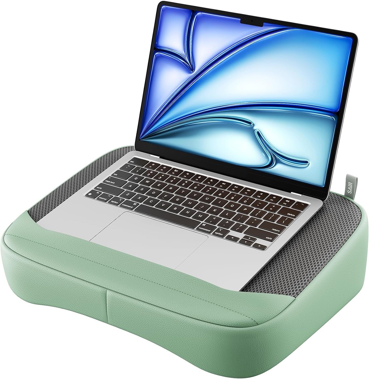 SAIJI Breathable Laptop Pillow, Ultra Lightweight Lap Desk with Green 