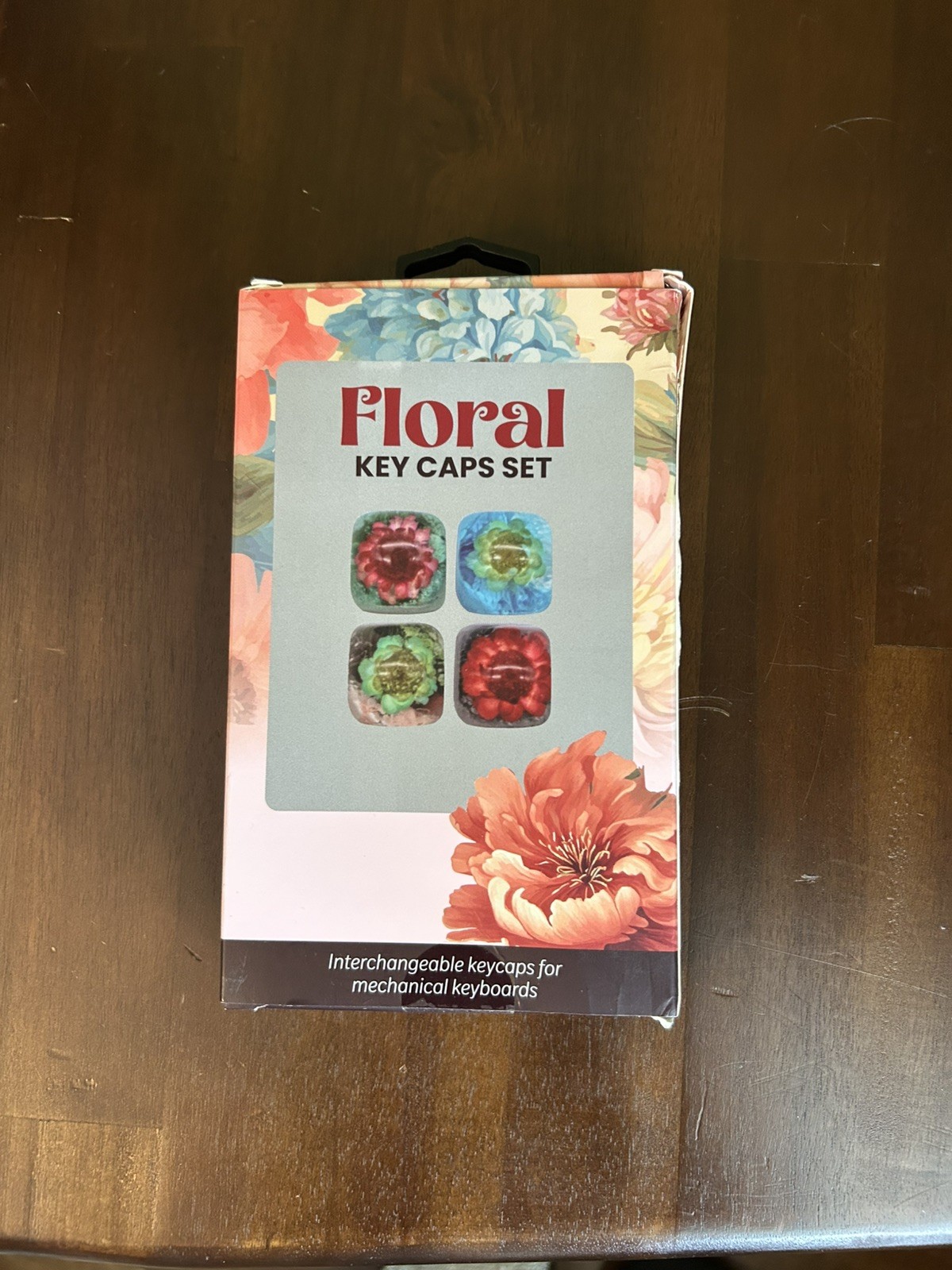 Floral Key Caps Set - New in box, includes 4 caps