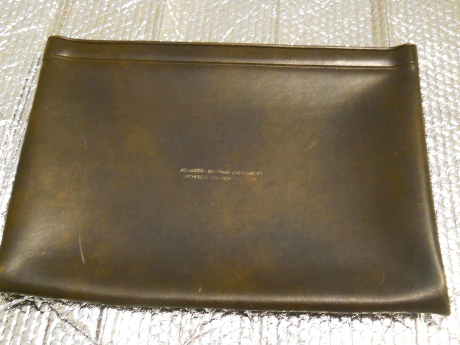 brown faux leather portfolio
