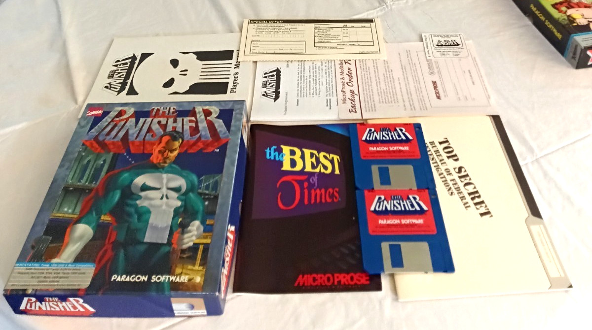 Vintage The PUNISHER PC 3.5 Hard Disks Paragon Software, 1990 IBM Tandy Complete