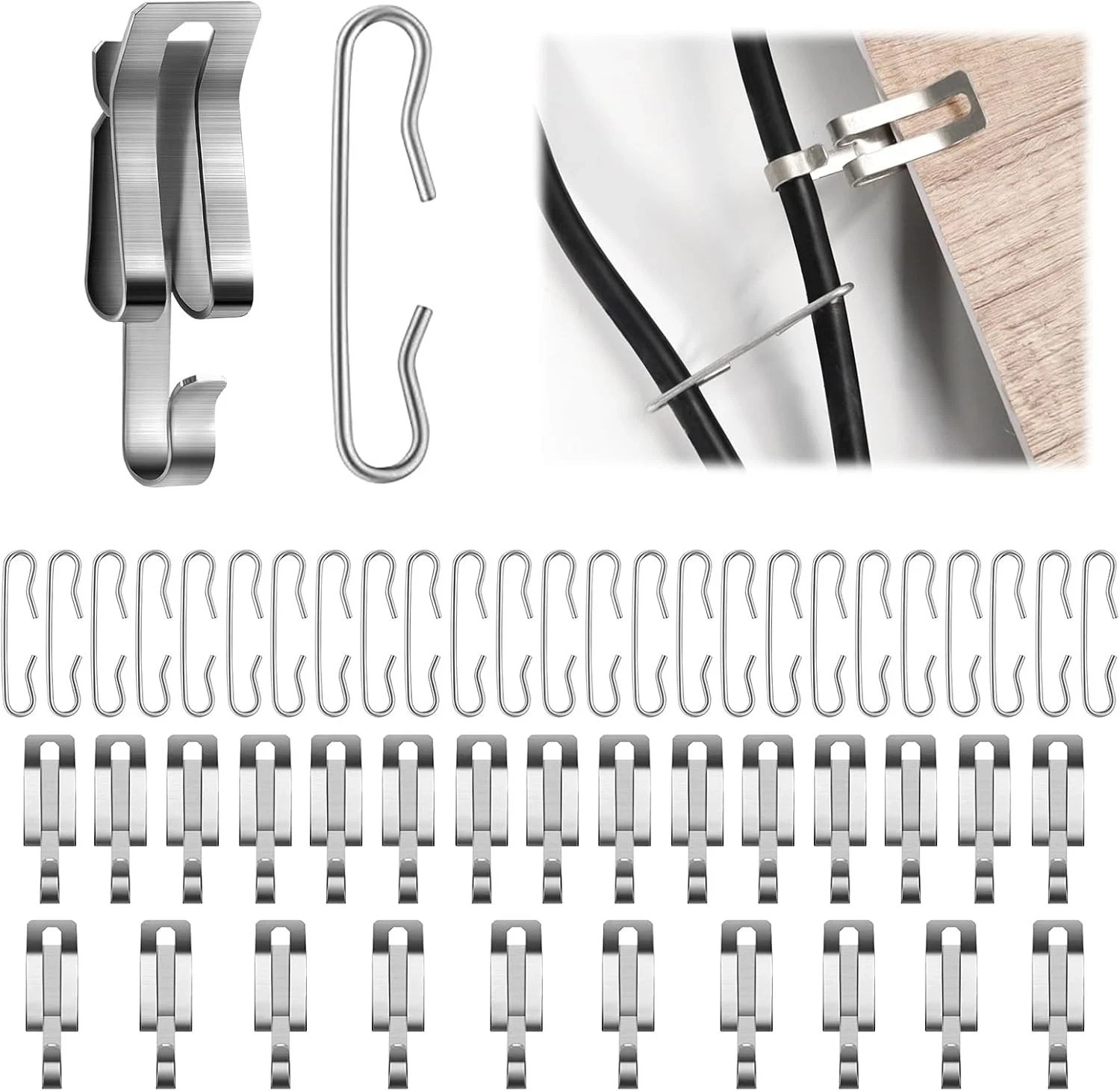 50PCS Heat Cable Clips and Spacers Kit for Roof and Gutter De-Icing - Cable F...