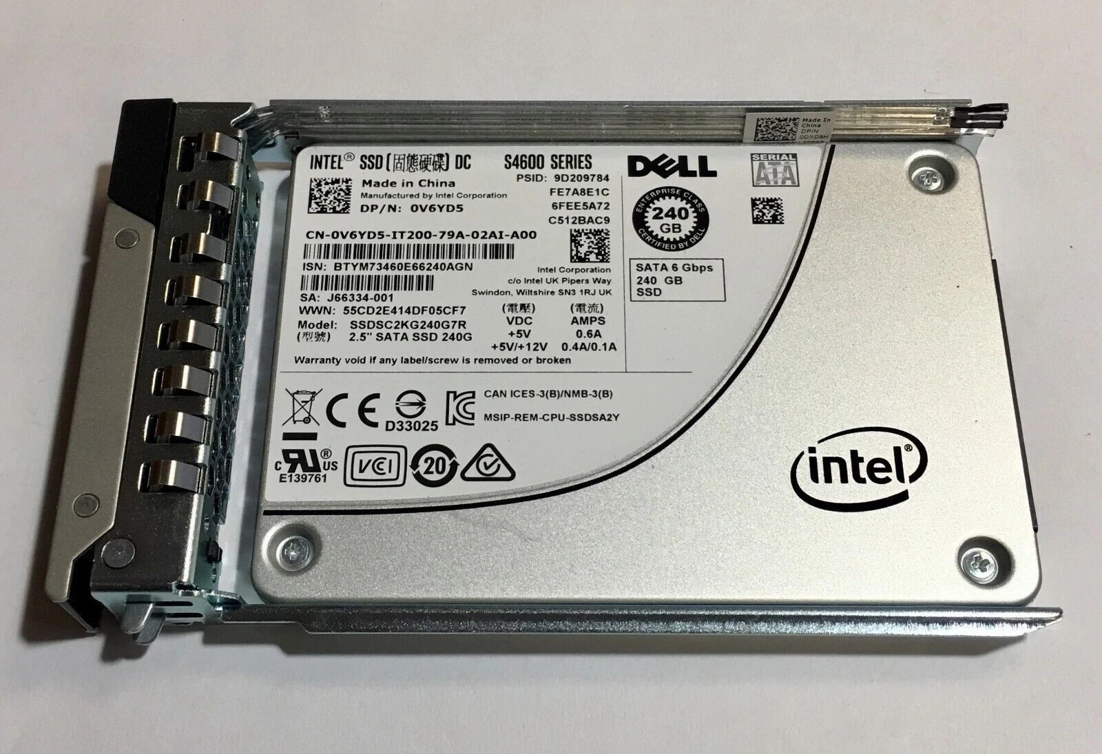 Dell Intel DC S4600 240GB 2.5 inch SATA 6Gbps Enterprise SSD 0V6YD5