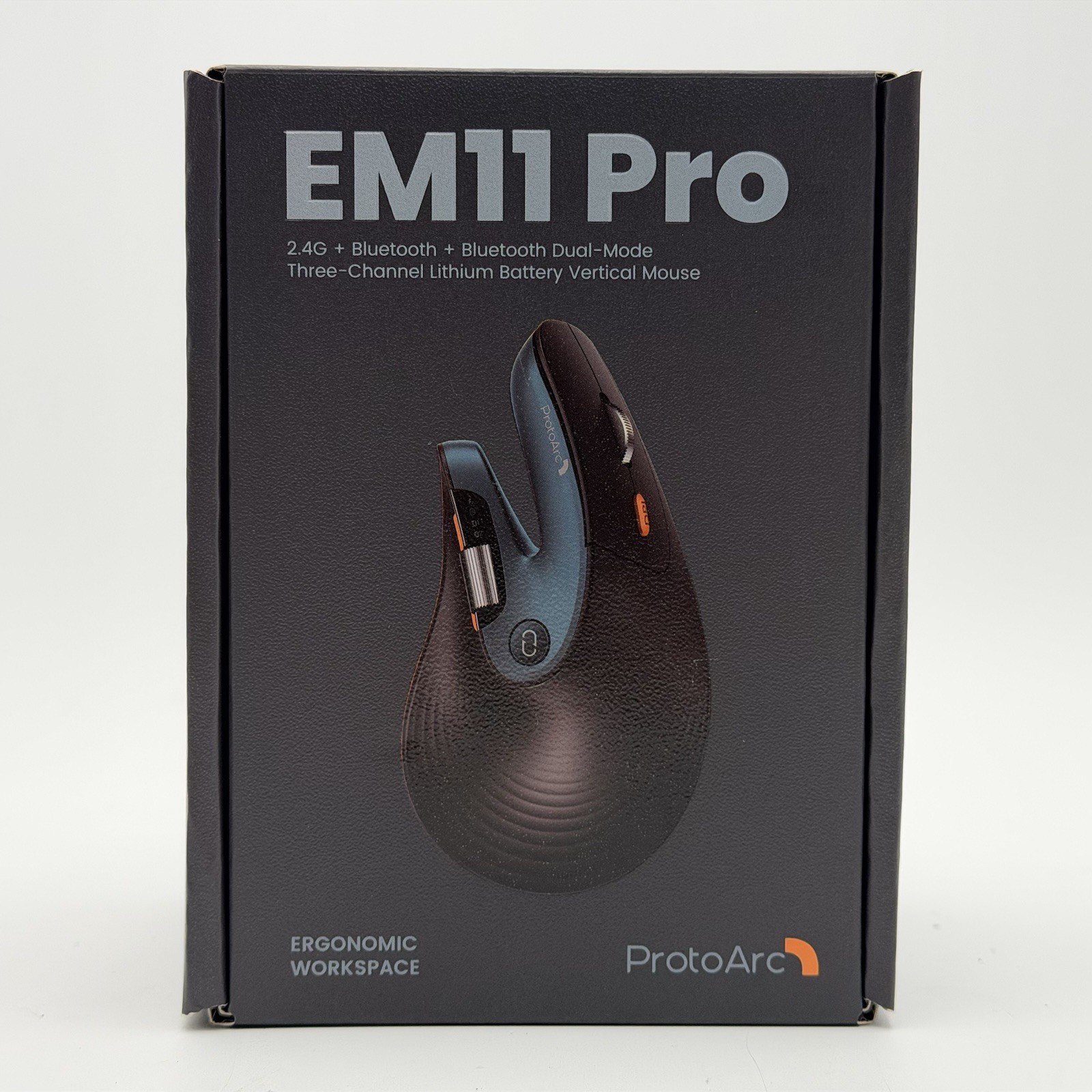 ProtoArc EM11 Pro Ergonomic Vertical Wireless Mouse Bluetooth 2.4GHz Blue Black