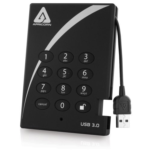 Apricorn A253PL2562000 2TB Ext Hard Drive USB 3.0 5400RPM