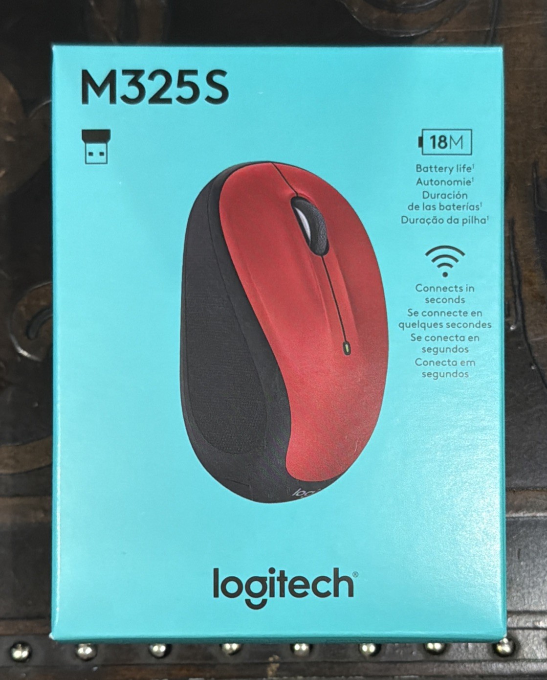 Logitech M325S Wireless Optical Compact Ambidextrous Mouse Wireless Red NEW NIB