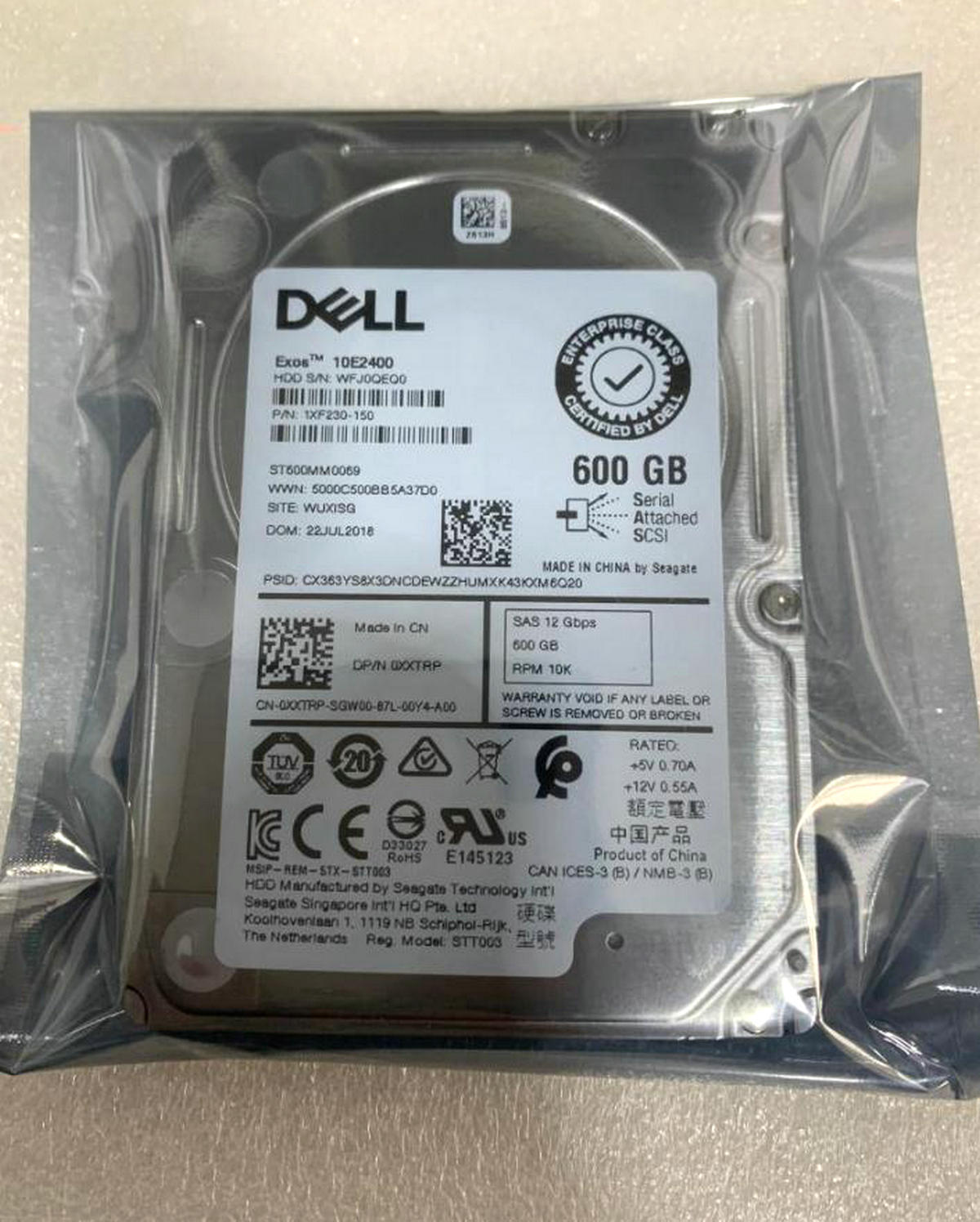 Dell XXTRP ST600MM0069 600GB 10K SAS 2.5" 12Gb/s Hard Drive