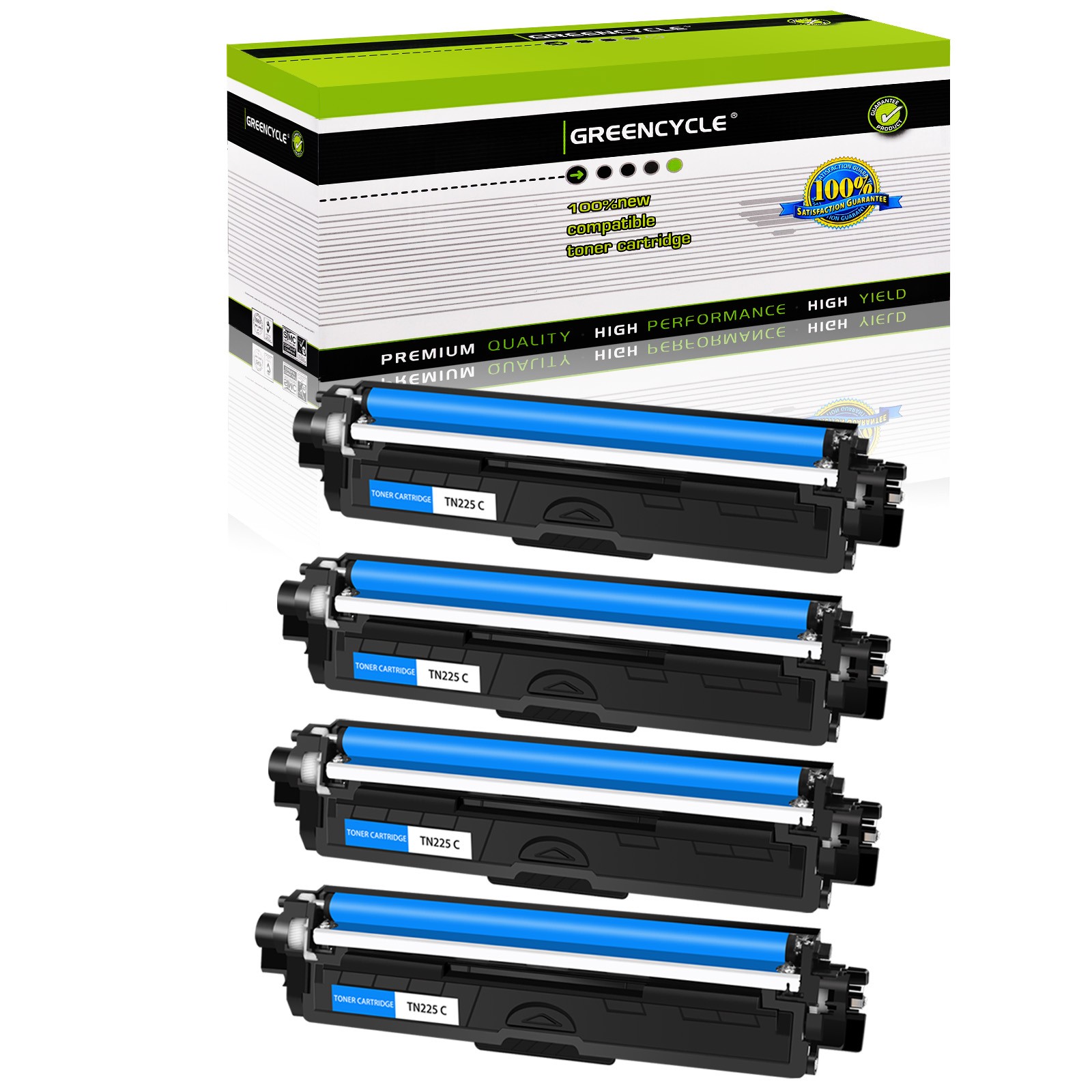 4PK TN221 TN225 Cyan Toner Fits for Brother HL-3180CDW MFC-9140CDW MFC-9140CDN