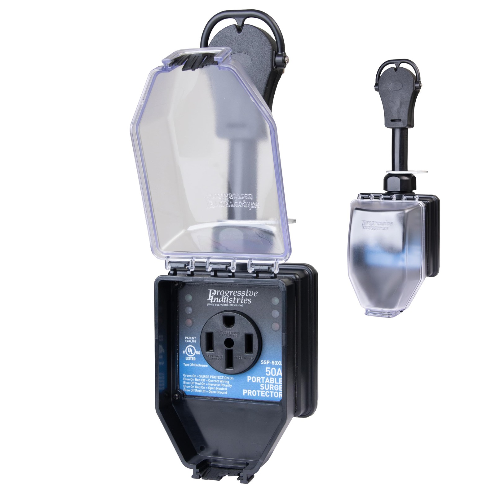 Progressive Industries Portable RV Surge Protector, 50 Amp with All Weather Shie