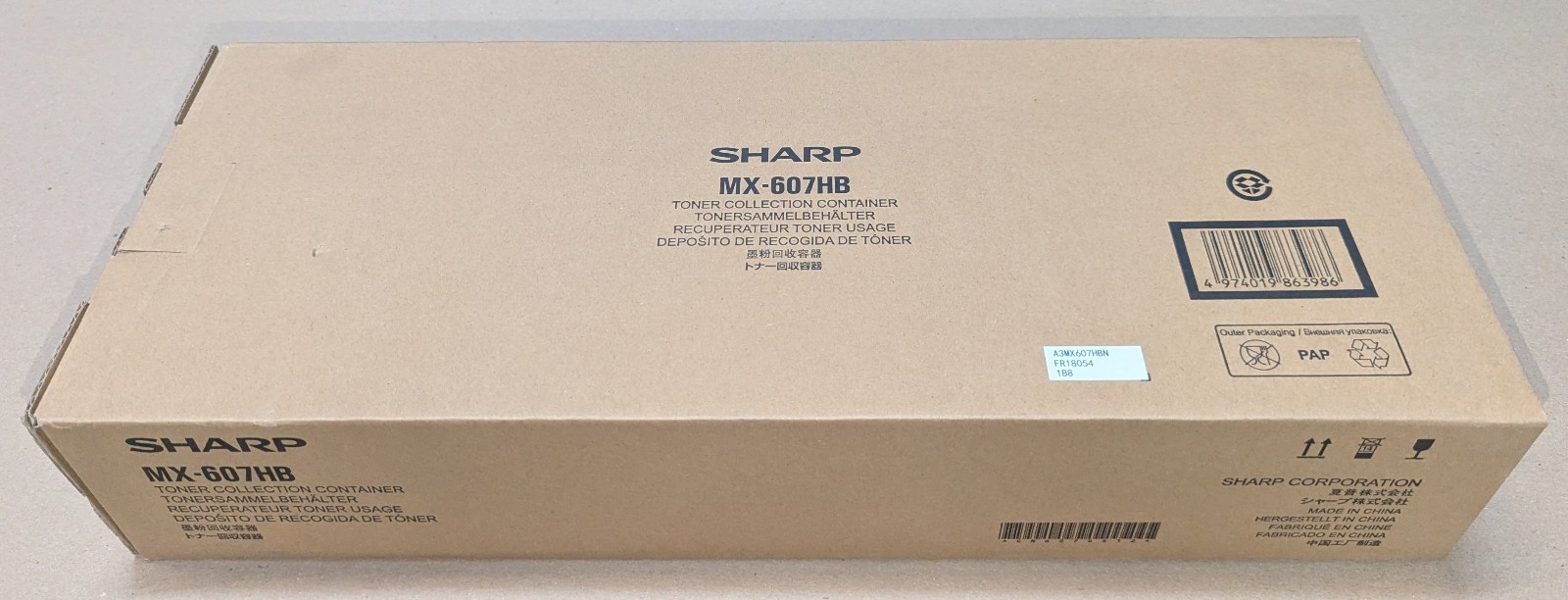 Genuine Sharp MX607HB Waste Toner Container MX-3050/3070/3550/3570/4050/4070