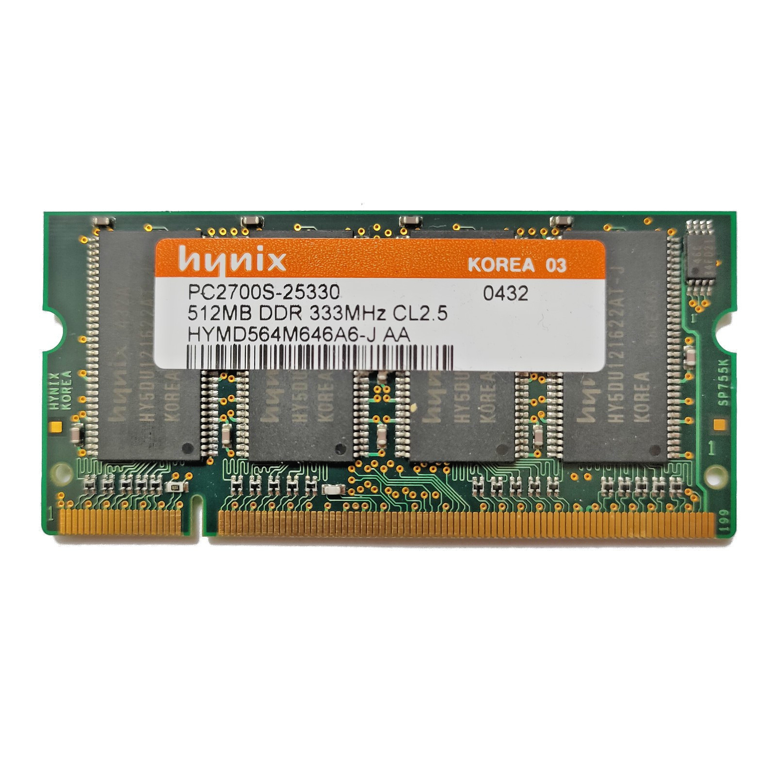 512MB Hynix HYMD564M646A6-J AA | PC2700S-25330 | DDR | RAM Memory
