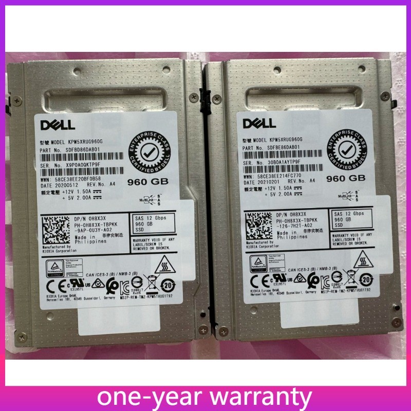 NEW 0H8X3X H8X3X DELL KPM5XRUG960G 960GB 2.5" SAS 12G RI SSD Solid State Drive