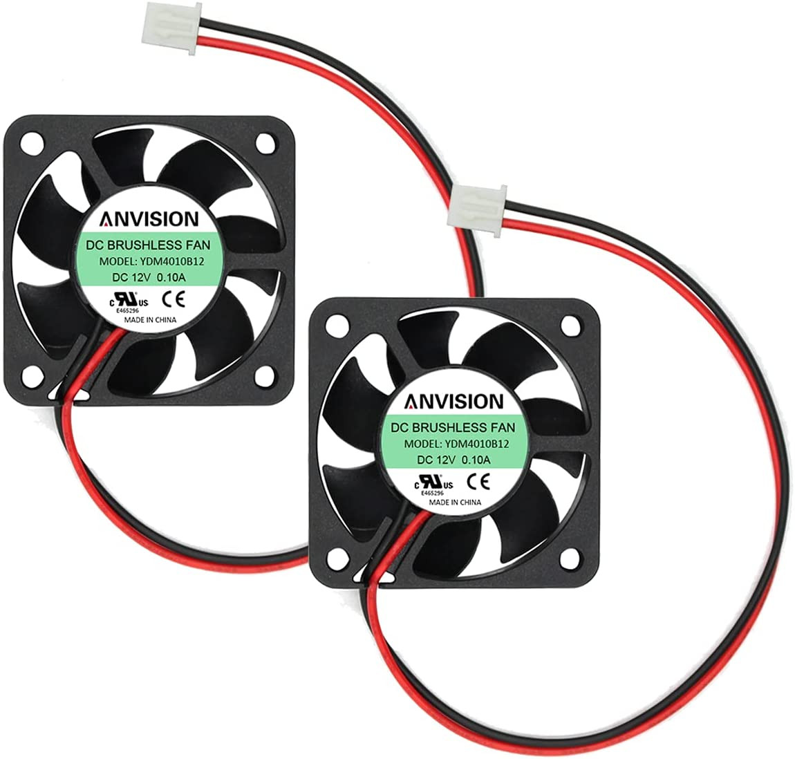 2-Pack 40Mm X 10Mm DC 12V Brushless Cooling Fan, Dual Ball Bearing
