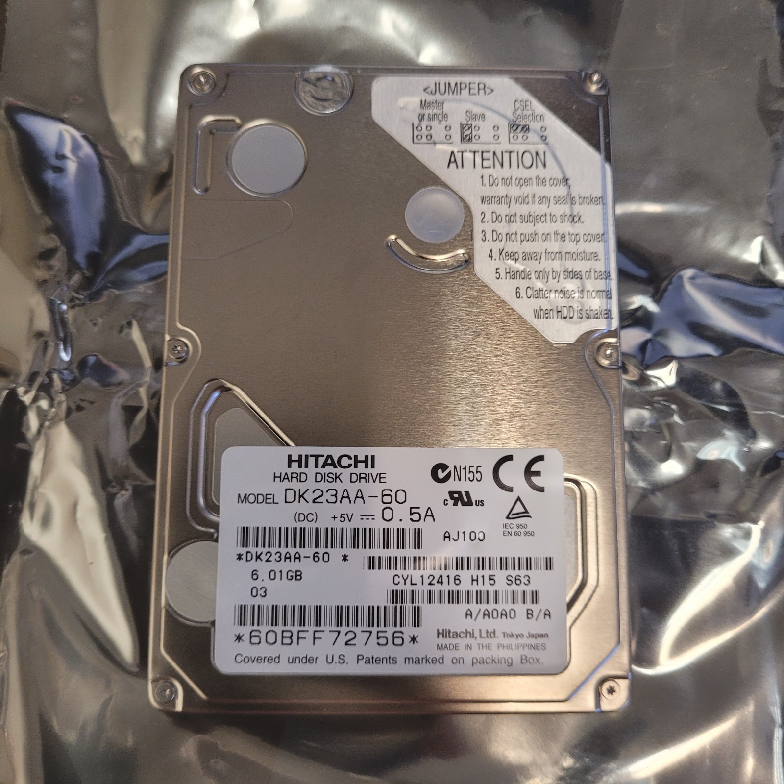 Hitachi Travelstar 6GB 2.5" IDE Hard Drive - DK23AA-60  - NEW
