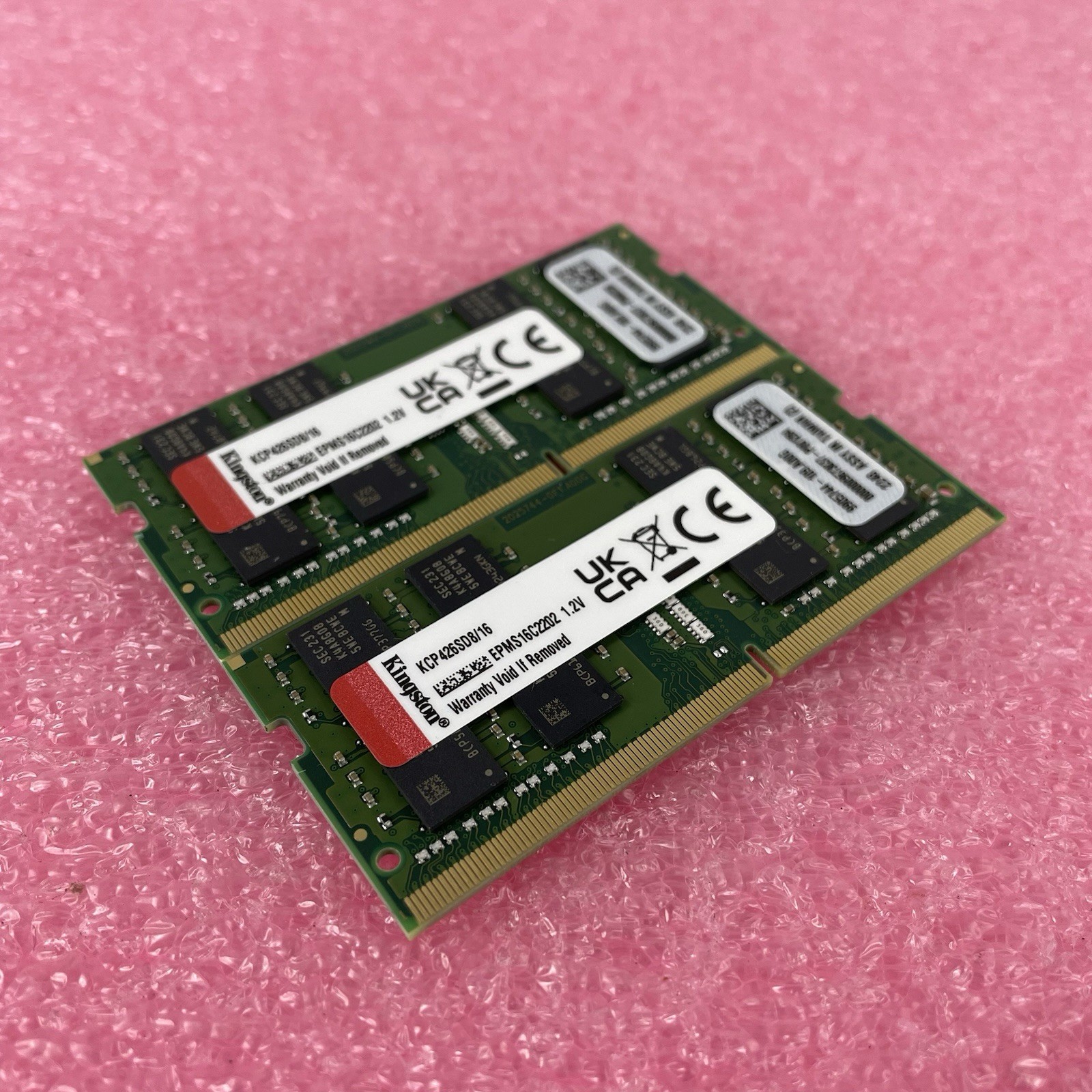 Kingston 16GB DDR4 2666MHz SODIMM Laptop RAM KCP426SD8/16 Non-ECC Lot of 2