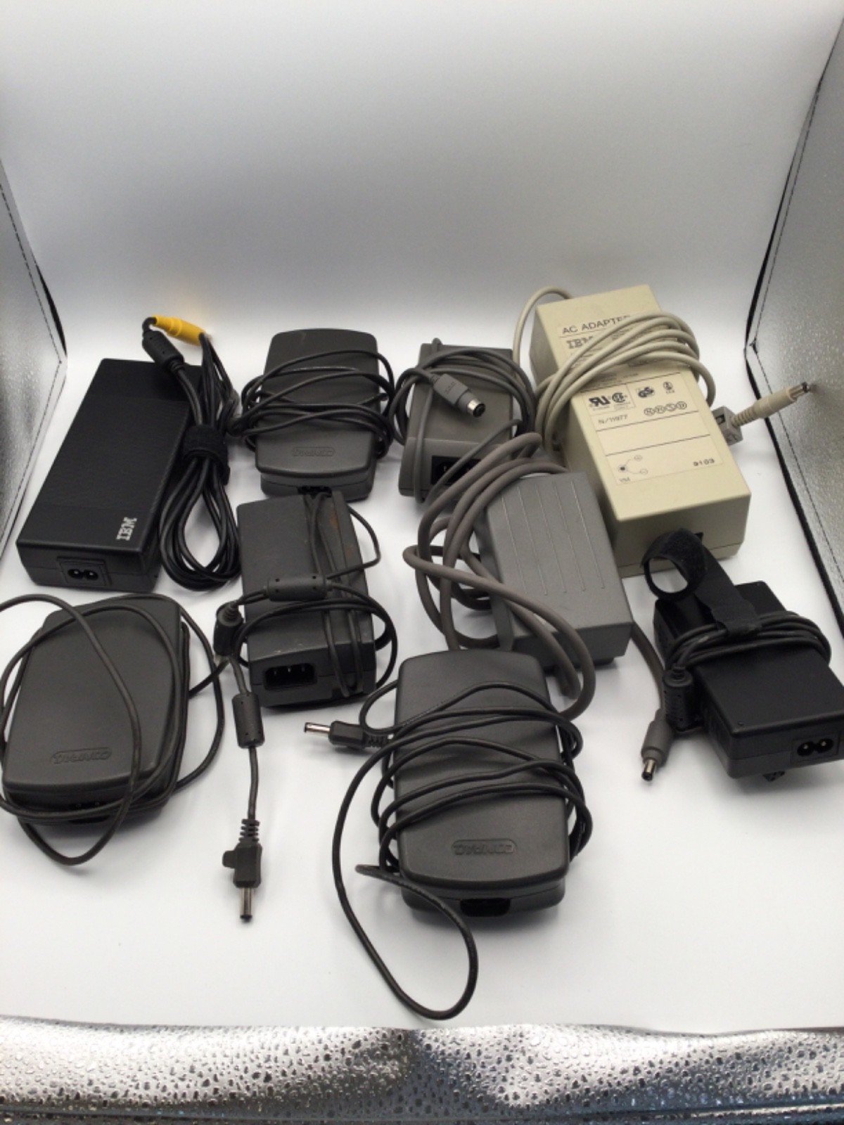 Lot of 9 Vintage IBM Apple Macintosh Compaq AC Adapters Without Power Cable