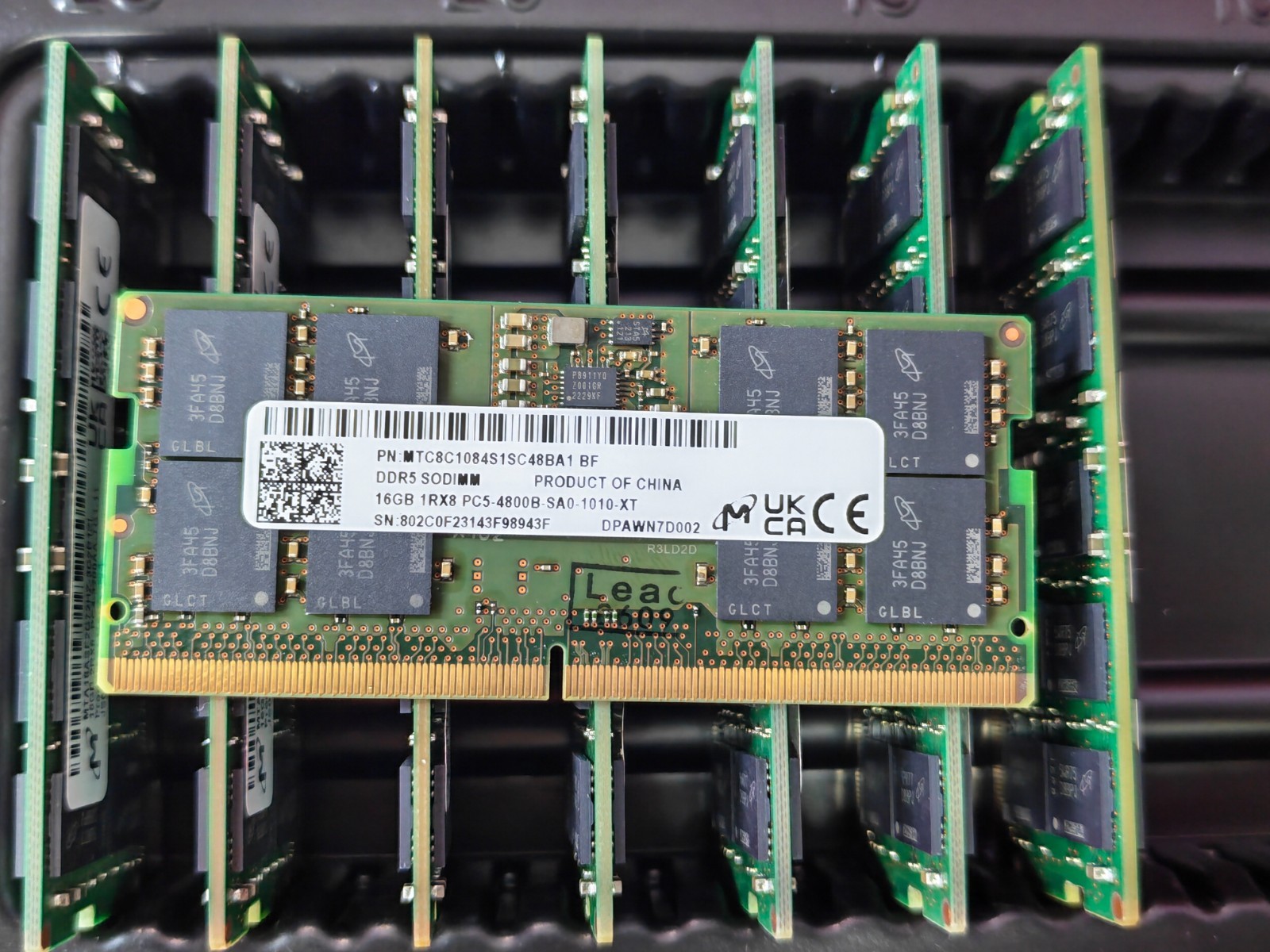 MT Micron 16GB DDR5 4800 Laptop SODIMM RAM 1Rx8 PC5-4800B-SA0-1010-XT 262pin