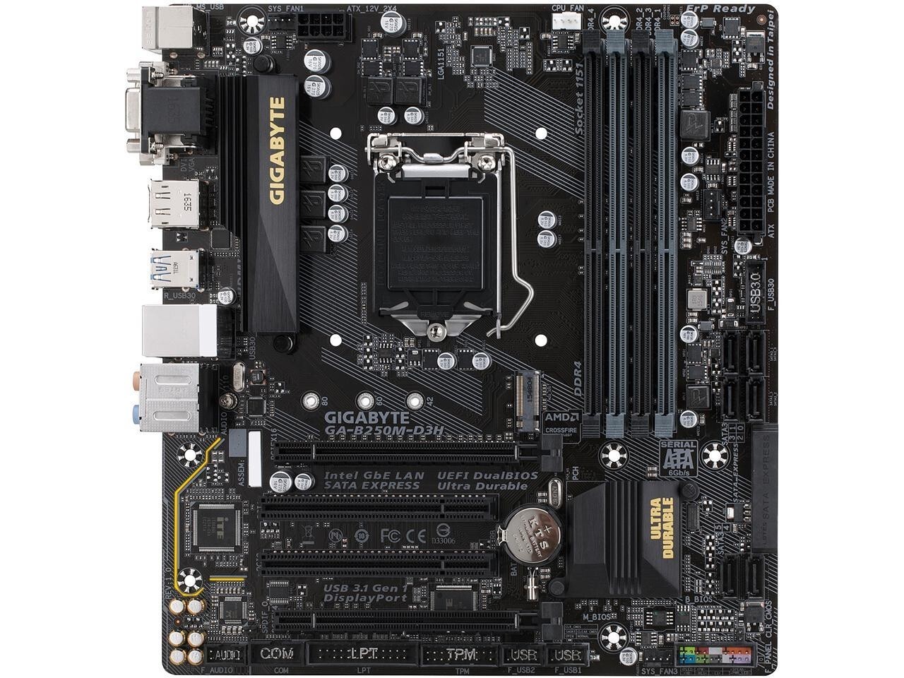GIGABYTE GA-B250M-D3H LGA 1151 Intel B250 HDMI SATA 6Gb/s Micro ATX Motherboards