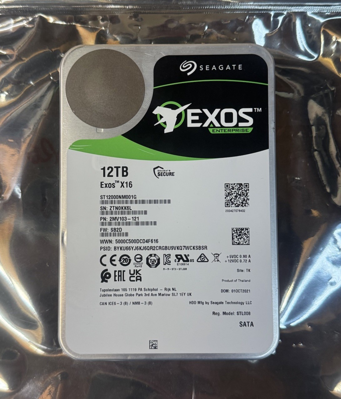 ✅ NEW 0 HOURS ST12000NM001G Seagate Exos X16 12TB 512E 3.5" SATA Enterprise HDD