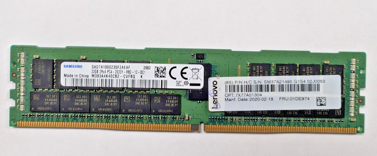 SAMSUNG M393A4K40CB2-CVF 32GB PC4-23400 2933 RDIMM 2RX4 MEMORY 32GB 2933MHZ