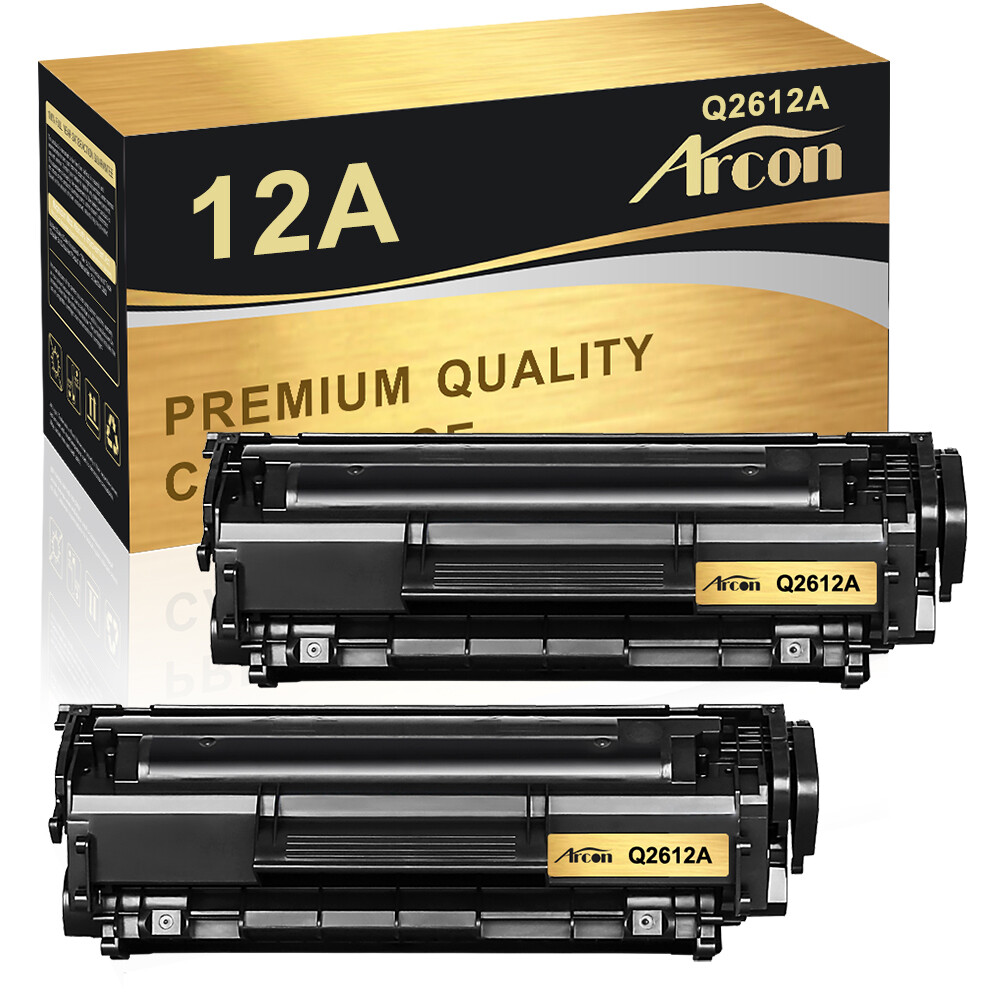 2 PK Black Toner Compatible for HP Q2612A 12A LaserJet 1012 1010 1018 1020 3030