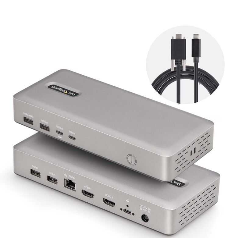 StarTech.com USB-C Docking Station (10-in-1, USB4), Up to 100W Charging