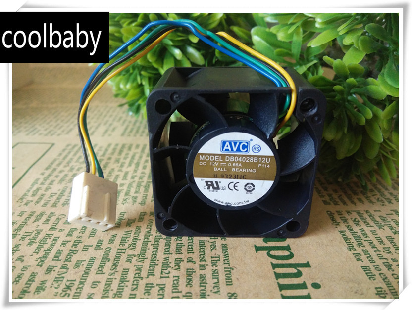 1PCS AVC DB04028B12U Fan 40*40*28mm DC0.66A 4pin