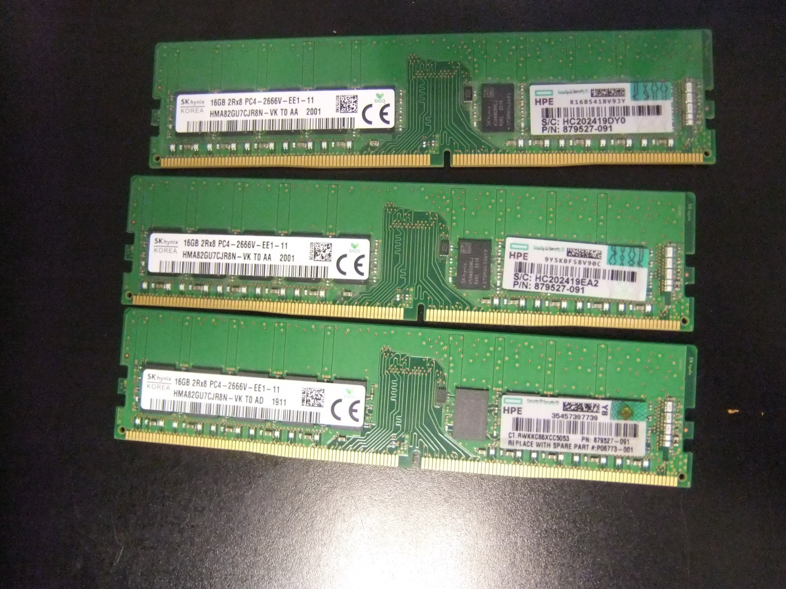 HP 879527-091 P06773-001 16GB ECC RAM Server PC4-2666V DDR4 2Rx8 879507-B21
