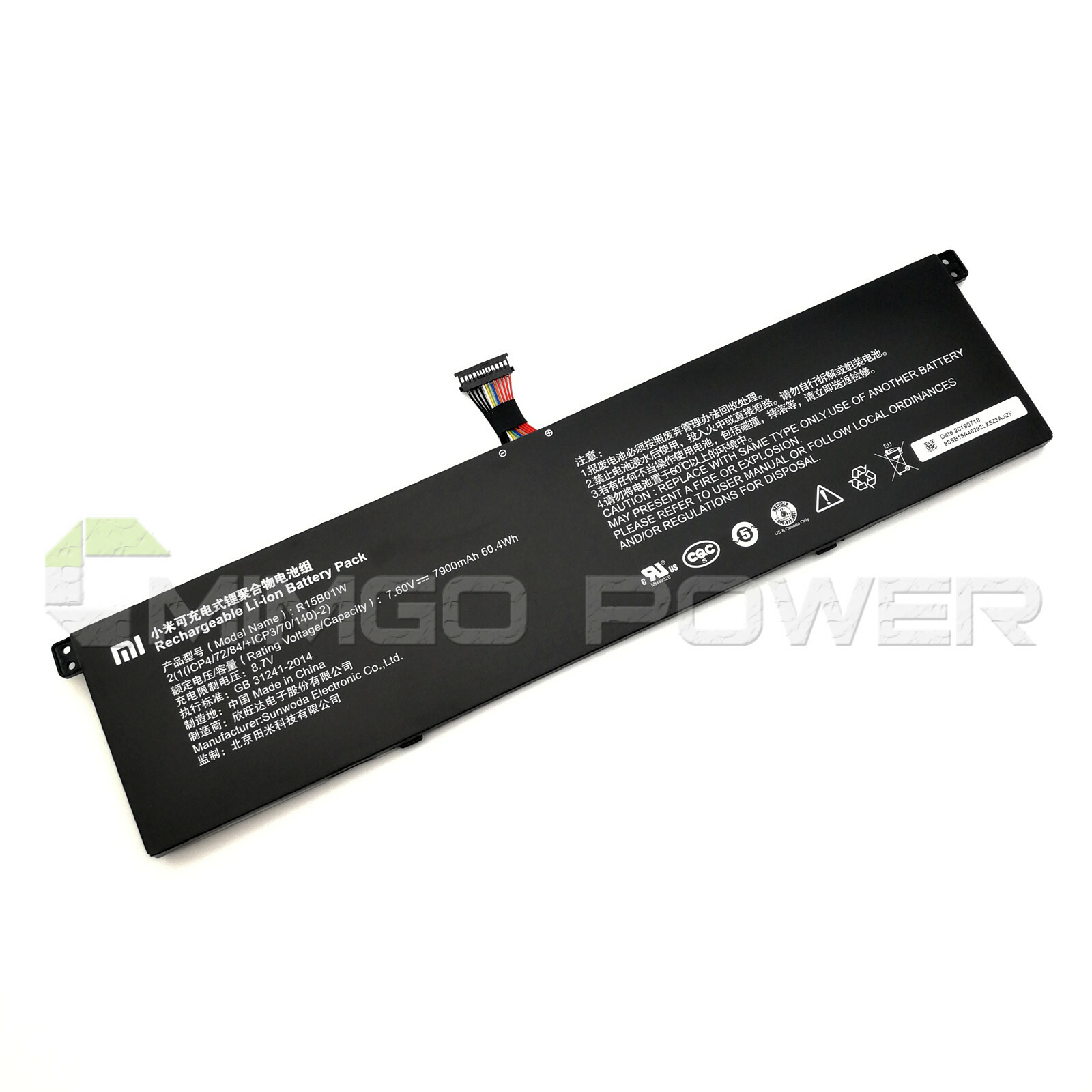 New Genuine R15B01W 60.4Wh Battery for Xiaomi Mi Pro 15.6 Inch GTX 171501-AQ OEM