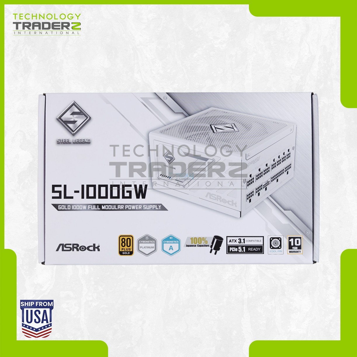 ** ASRock SL-1000GW 1000W 80 Plus Gold Full Modular Power Supply PSU **