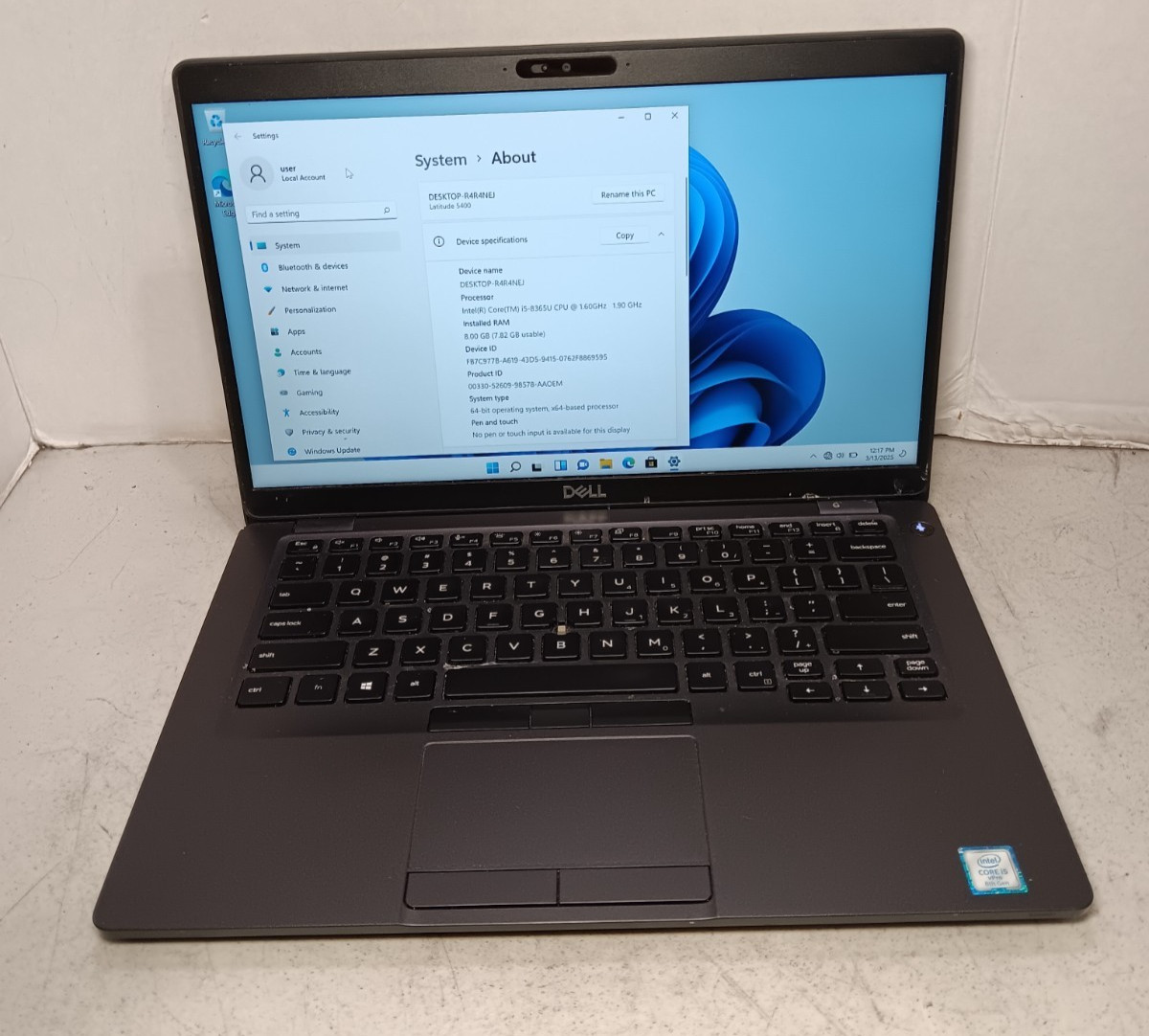 Dell Latitude 5400 14" Laptop i5-8365U 1.6GHz 8GB RAM 256GB SSD Win11 #69
