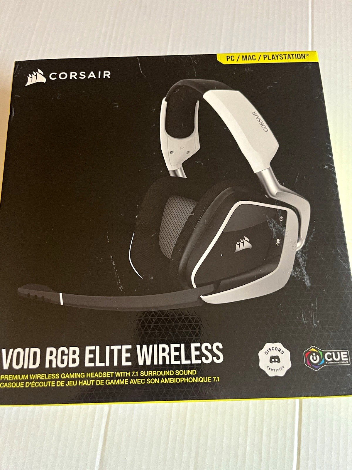 Corsair VOID RGB ELITE Wireless Gaming Headset Surround Sound Black/White