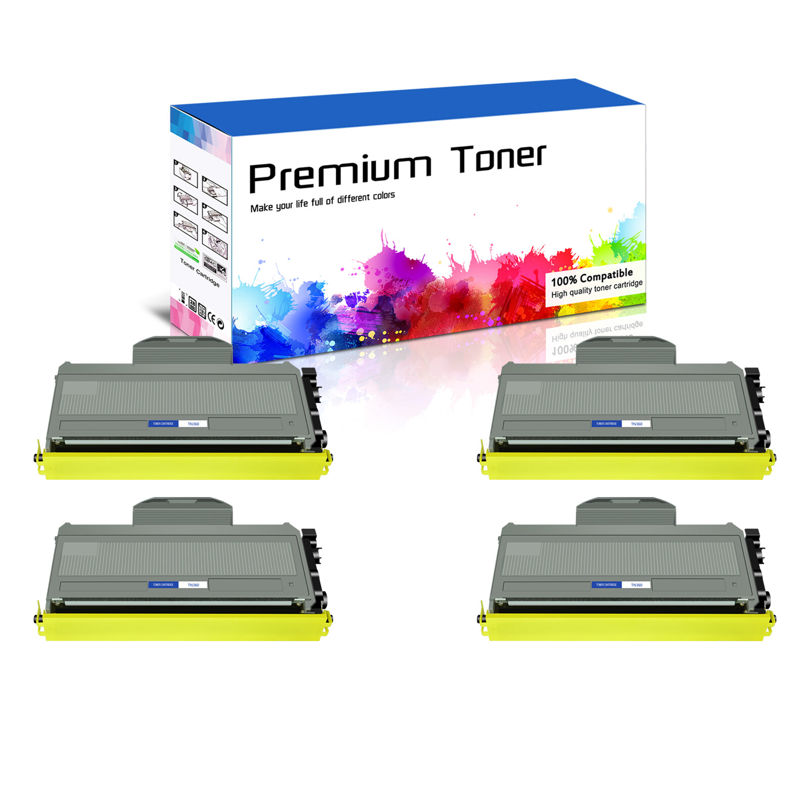 4PK TN360 Hi-Yield Toner Cartridge Fit with Brother MFC-7345N MFC-7440N Printer