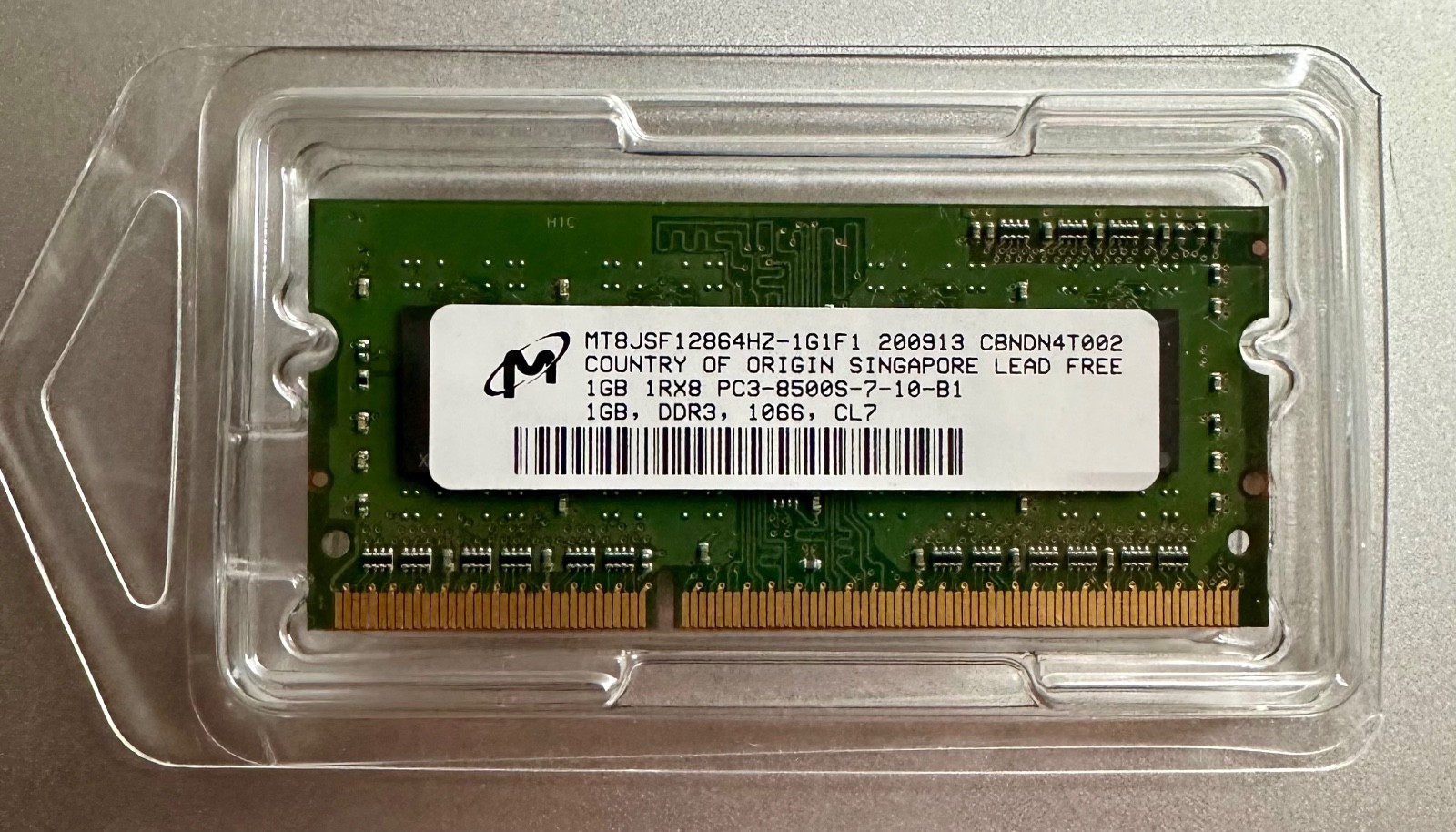Micron 1GB PC3-8500 SO-DIMM 1066 MHz DDR3 Memory