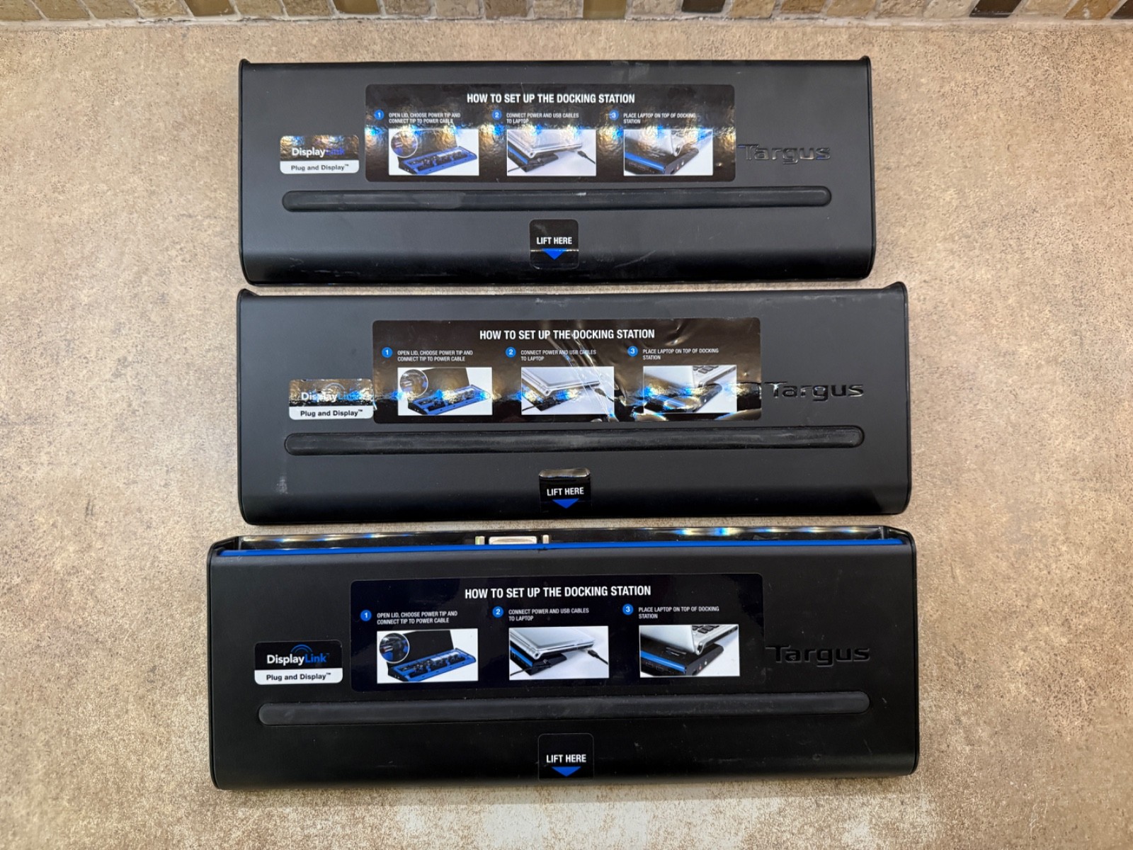 LOT OF 3 Targus ACP71USZ Universal USB 3.0 DV Docking Station