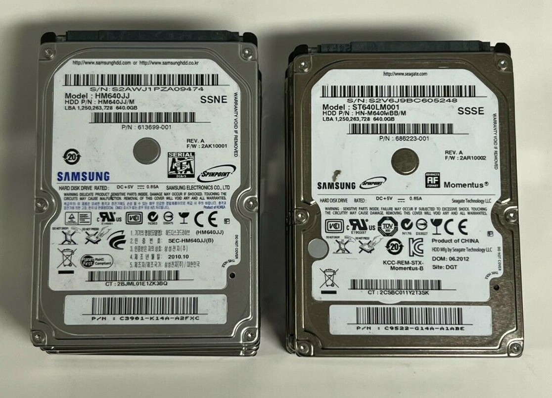 LOT OF 10 Samsung 2.5" 640GB 5400RPM SATA-300 9.5mm HDD Hard Drive  dell MAC PC
