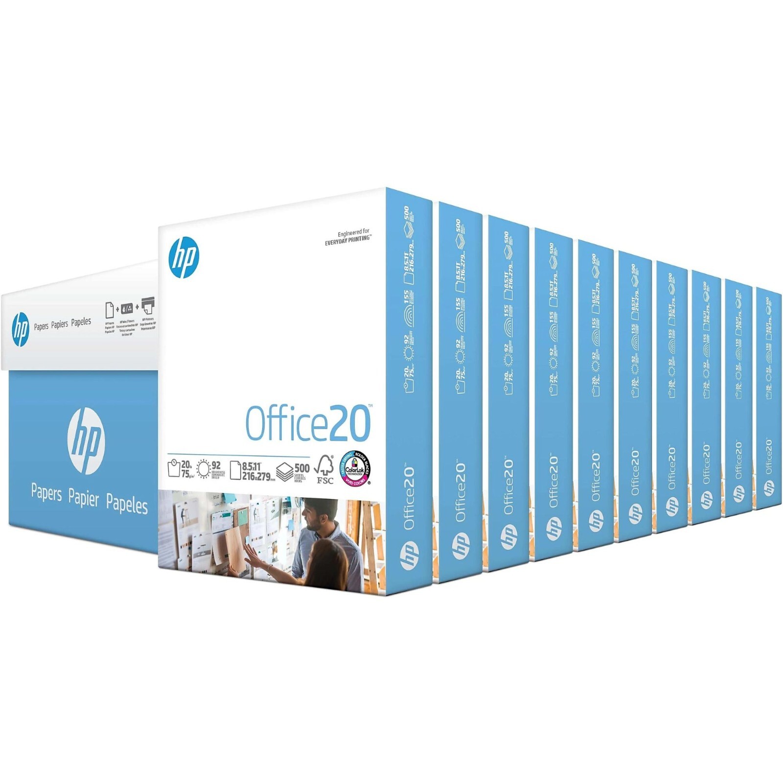 HP Office White Print Paper Size (8.5" x 11") Case Of 10 Reams, Count 5000 Sheet