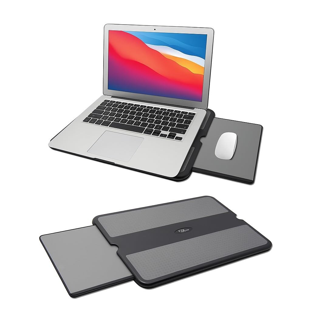 MAX SMART Portable Laptop Lap Pad, Laptop Desk with Retractable Mouse Tray, Anti