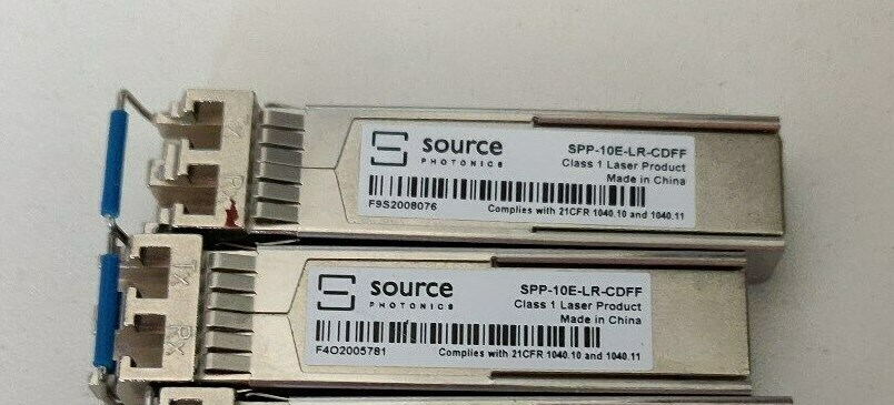 8x Source Photonics SPP-10E-LR-CDFF LC Duplex 1310nm 10GBASE-LR SFP+ Transceiver