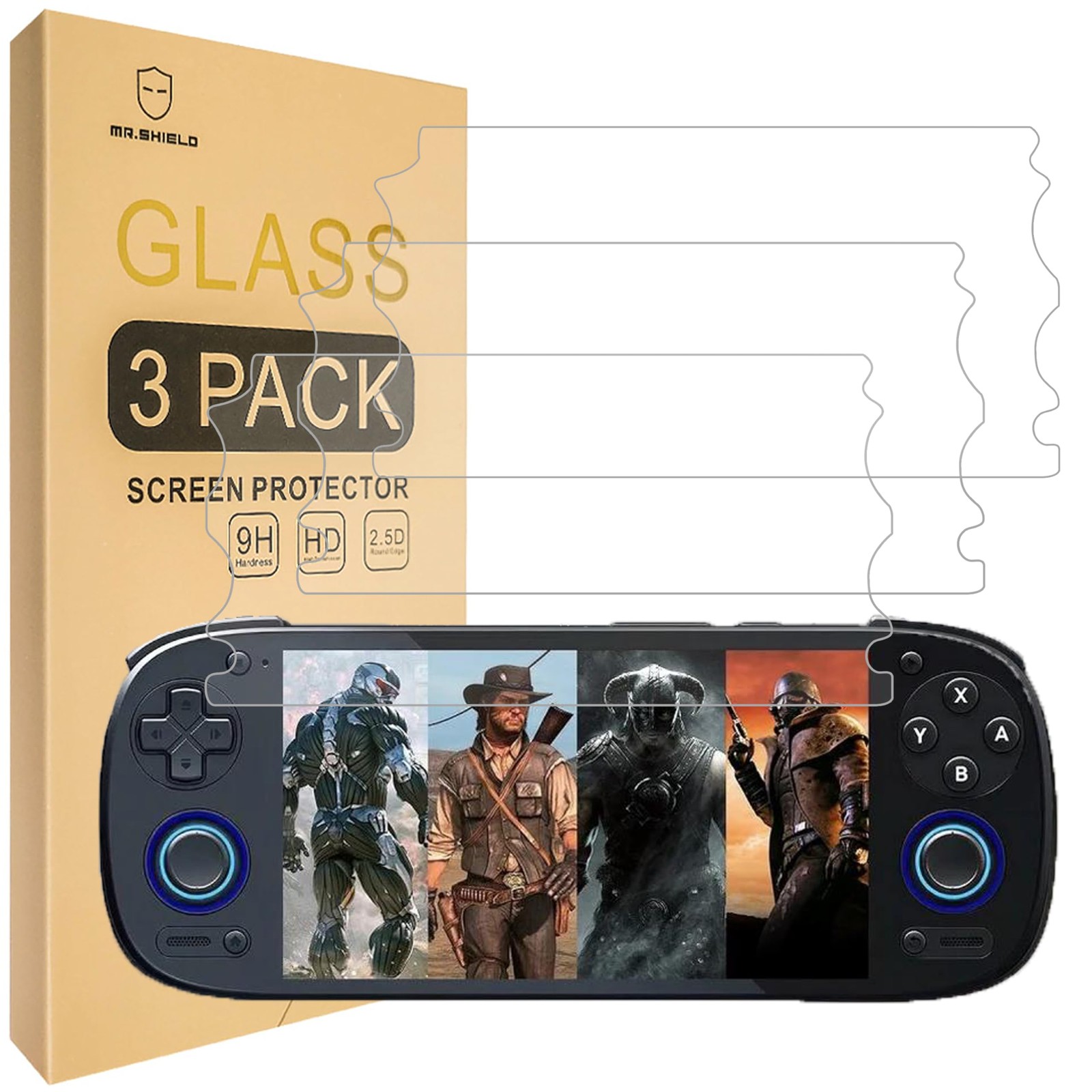 Mr.Shield 3-Pack Tempered Glass Screen Protector for Retroid Pocket 5 clear