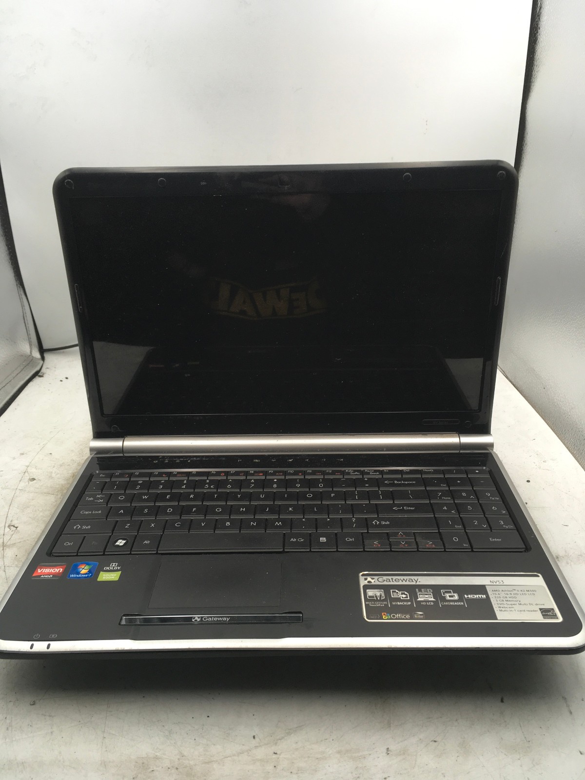 GATEWAY NV53 MS2285 - FOR PARTS - AMD ATHLON - 4GB RAM - NO POWER - READ DESC-BB