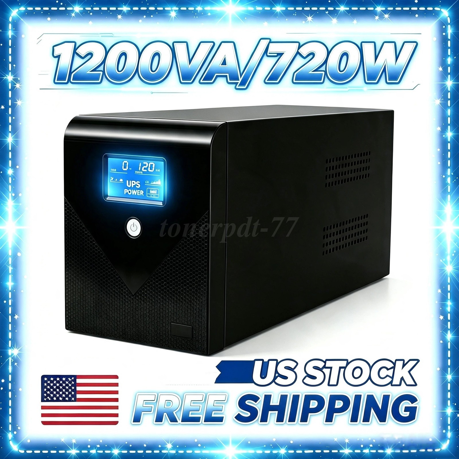 Household Office Backup UPS Power Supply 1200VA 720W Battery Backup Power Strip