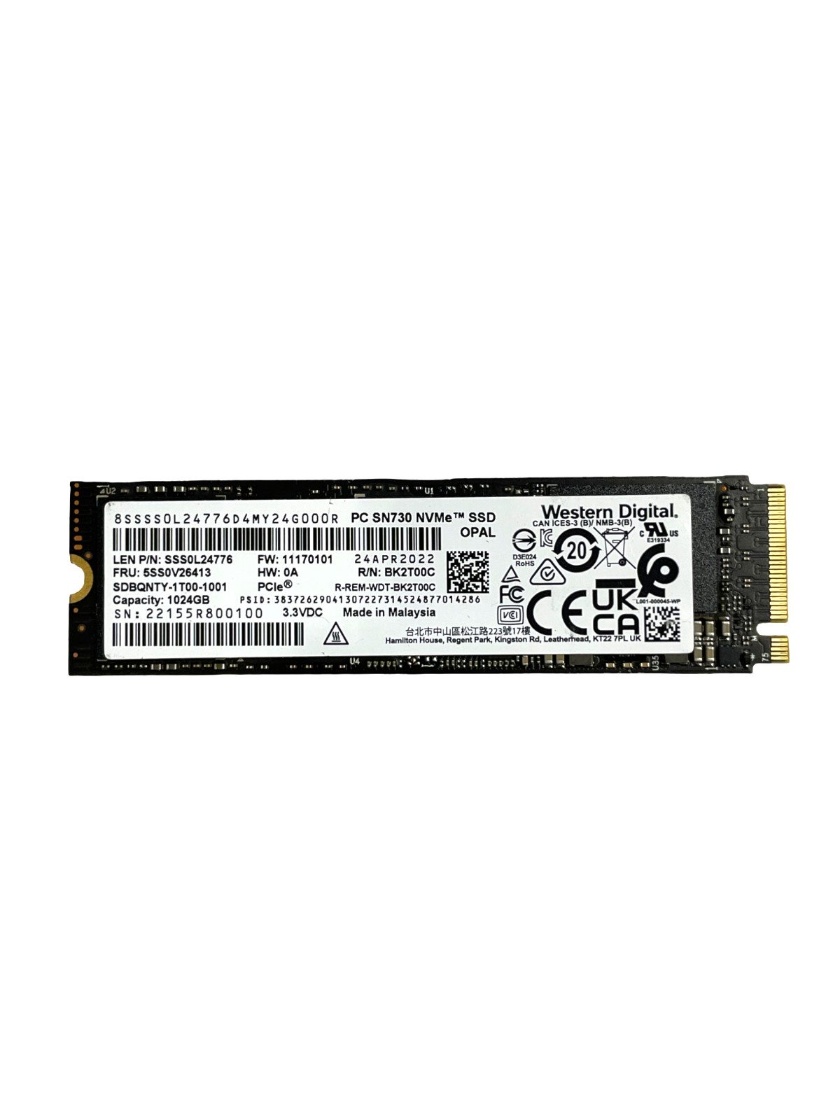 Western Digital WD 1TB SN730 M.2 2280 PCIe Gen3x4 NVMe SSD SDBQNTY-1T00-1001 #26