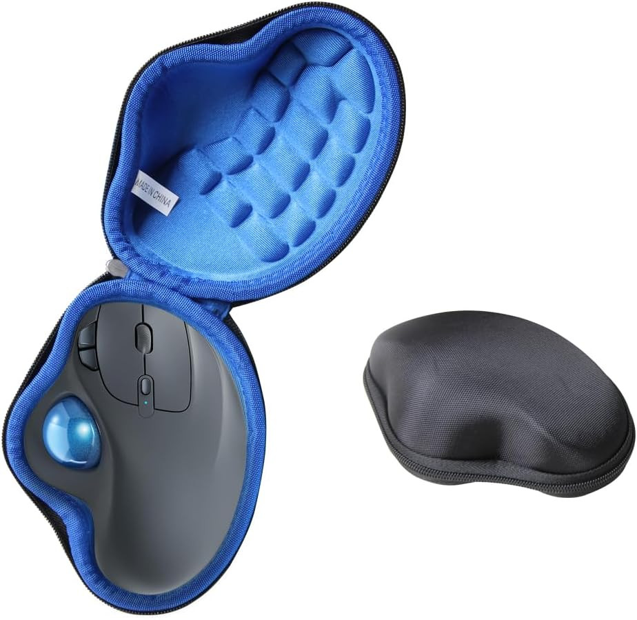 Hard Travel Case for Nulea M501 Wireless Trackball Mouse (Black+Blue)