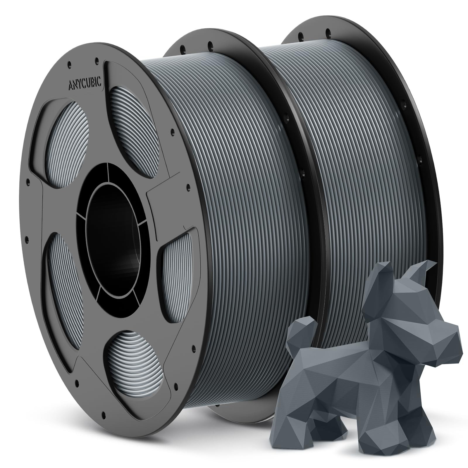 ANYCUBIC 3D Printer Filament PLA 1.75 millimeters, 2*1kg Pla Texture Grey