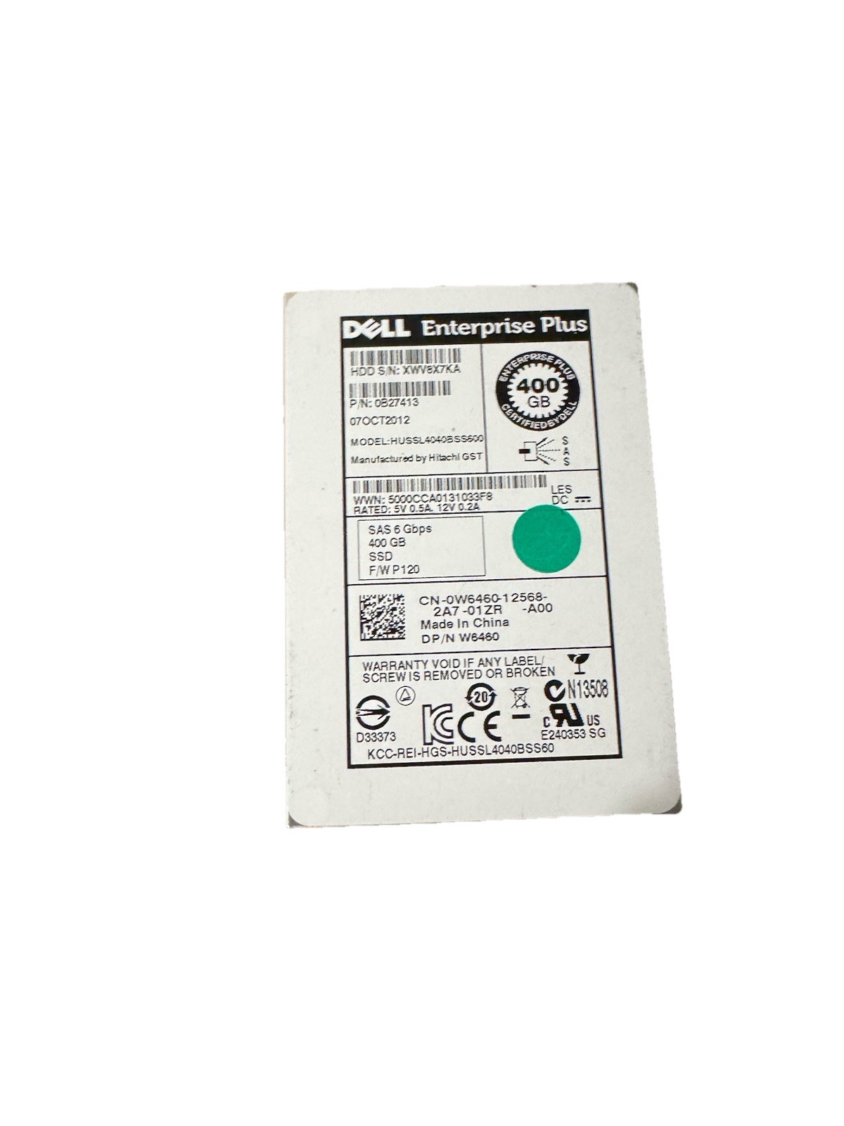 Dell Enterprise Plus 400GB SSD 0B278413 HUSSL4040BSS600