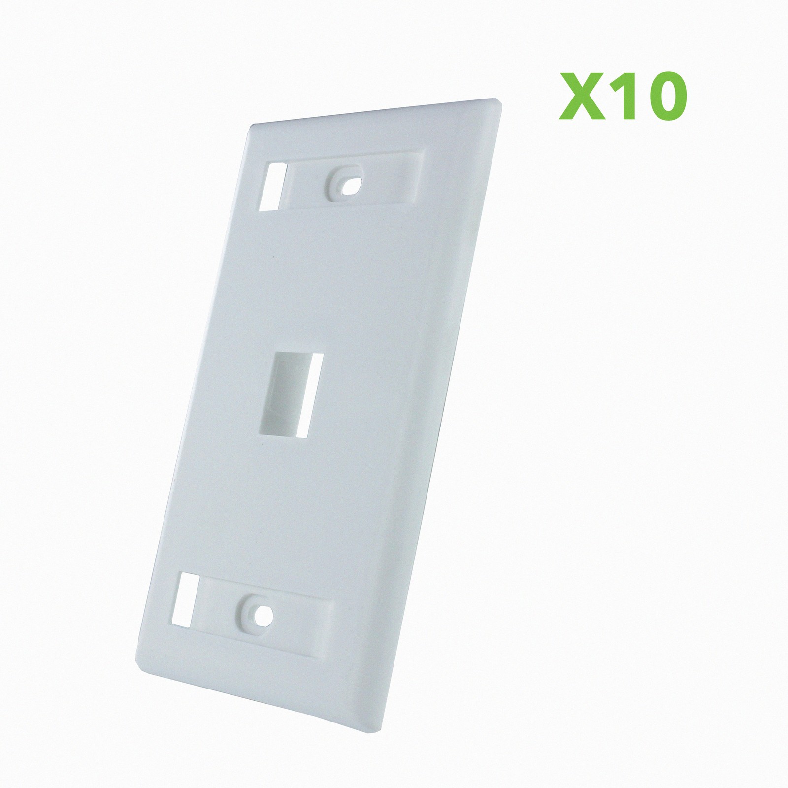 10 X 1-Port Keystone Jack RJ45 CAT Network Faceplate Wall Plate- White w/Windows