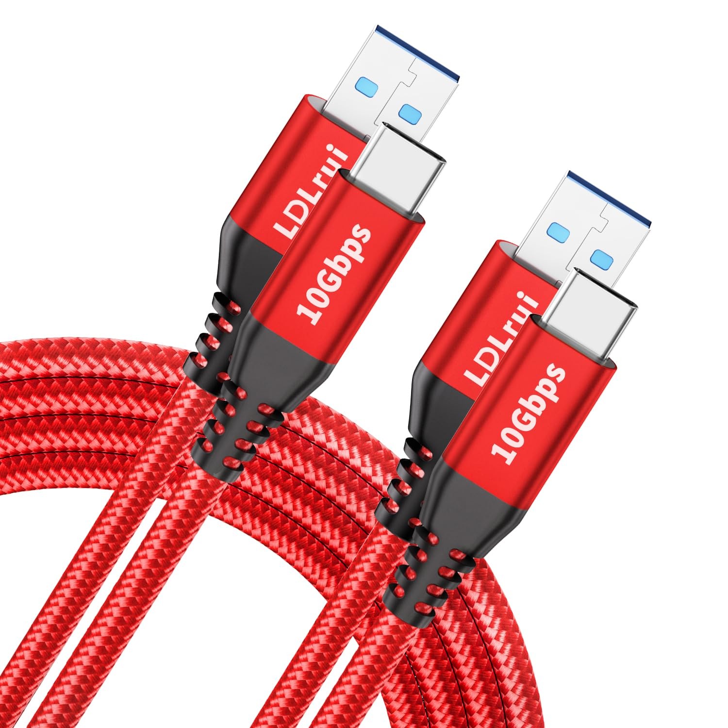 USB 3.2 Gen 2 C Data Cable 10Gbps [2Pack 3ft], Type C Charger 3ft, Red